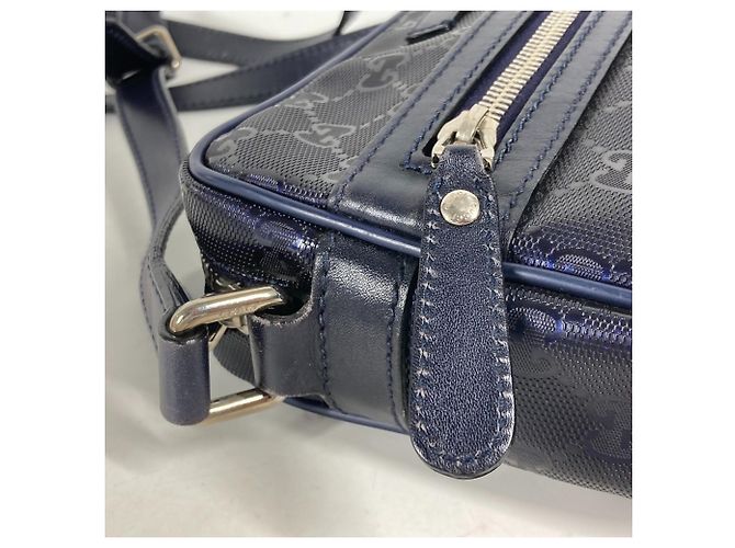 Borsa a spalla Gucci GG Imprimé Pochette Blu - vista 7
