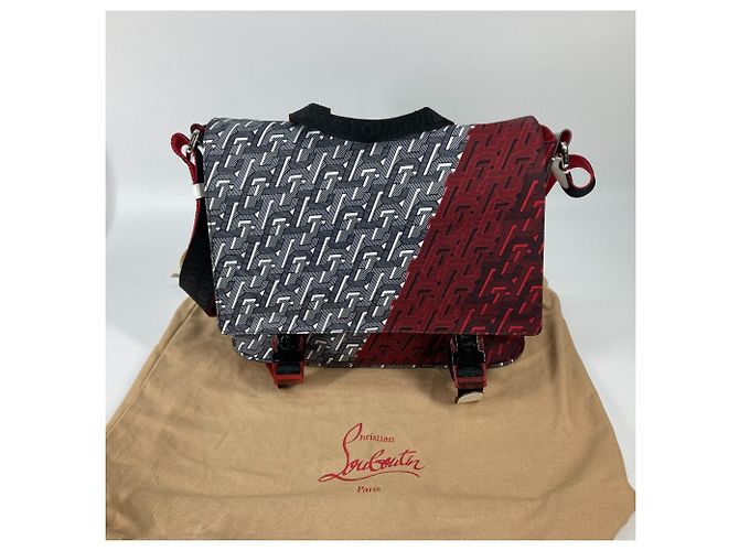 Borsa Rubiclic di Christian Louboutin Nero Bianco Rosso - vista 10
