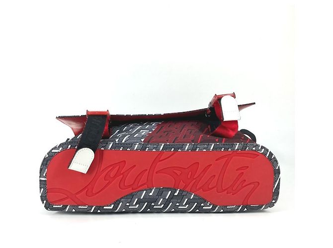 Borsa Rubiclic di Christian Louboutin Nero Bianco Rosso - vista 4