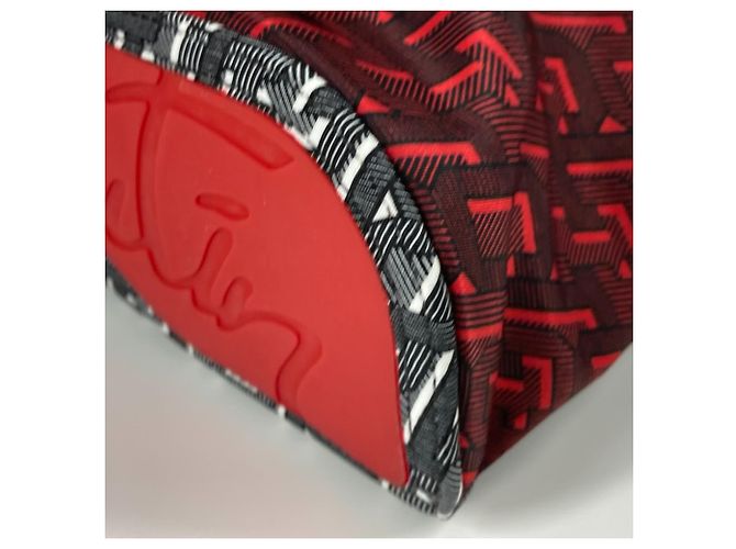 Borsa Rubiclic di Christian Louboutin Nero Bianco Rosso - vista 8