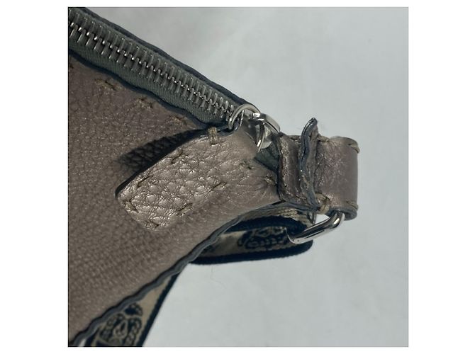 Fendi Selleria Leder Schultertasche Beige - Ansicht 10