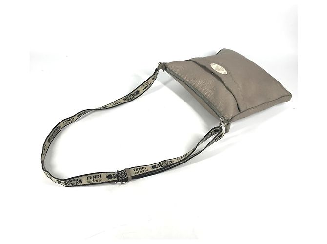 Fendi Selleria Leder Schultertasche Beige - Ansicht 2