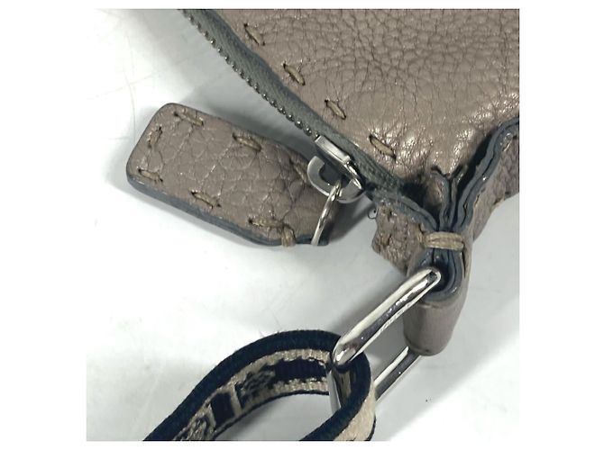 Fendi Selleria Leder Schultertasche Beige - Ansicht 7