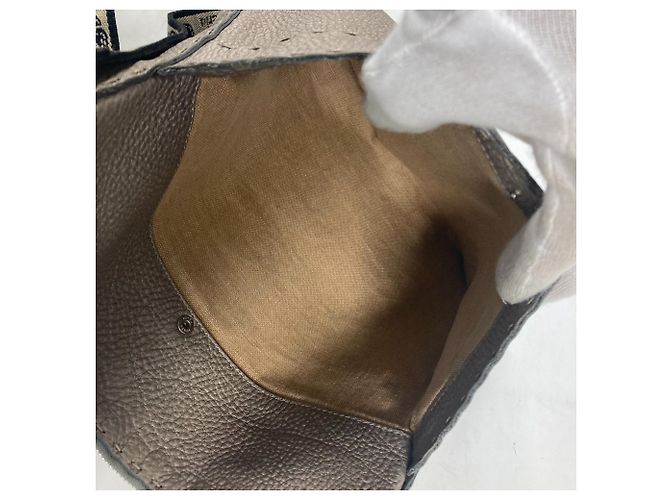 Fendi Selleria Leder Schultertasche Beige - Ansicht 9
