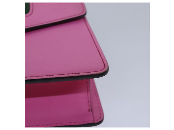 GUCCI Sylvie Web Sherry Line Mini Borsa a Catena in Pelle Rosa 431666 Auth ar12089 - vista 15