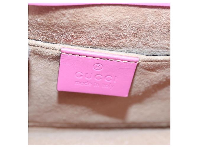 GUCCI Sylvie Web Sherry Line Mini Borsa a Catena in Pelle Rosa 431666 Auth ar12089 - vista 18