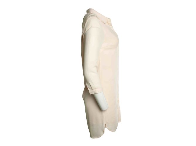 Autre Marque Popcph, Bluse Georgette Hemdkleid in Ecru - Ansicht 4
