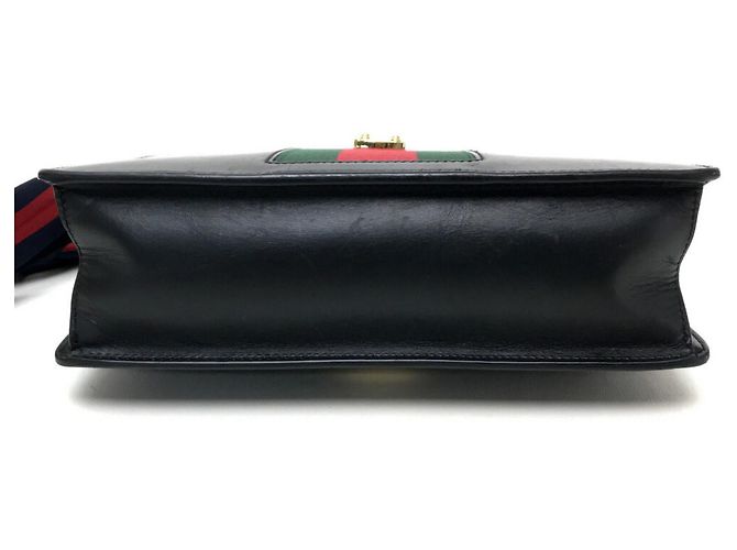 Borsa a Spalla Gucci Sherry Line Sylvie Small Ribbon Nero - vista 6