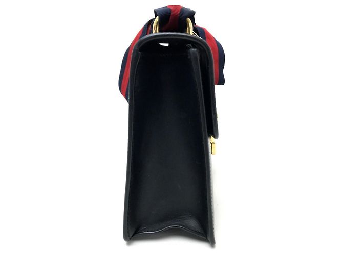 Borsa a Spalla Gucci Sherry Line Sylvie Small Ribbon Nero - vista 7