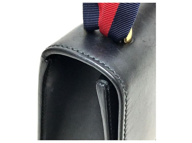 Borsa a Spalla Gucci Sherry Line Sylvie Small Ribbon Nero - vista 9