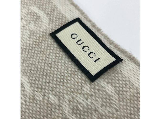 Gucci 570603 GG Sherry Line Stola in Lana Beige - vista 11