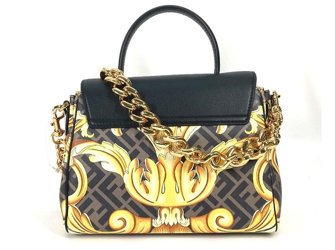 Borsa a tracolla La Medusa di Fendi Versace Marrone Nero - vista 2