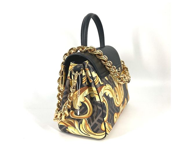Borsa a tracolla La Medusa di Fendi Versace Marrone Nero - vista 3