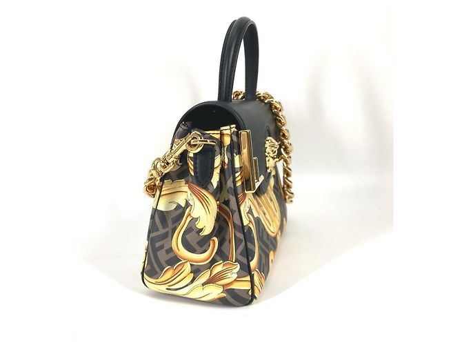 Borsa a tracolla La Medusa di Fendi Versace Marrone Nero - vista 5