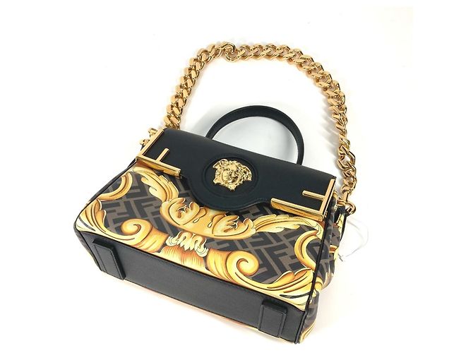 Borsa a tracolla La Medusa di Fendi Versace Marrone Nero - vista 9