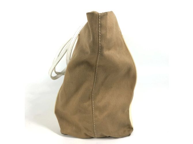 Fendi 8BH185 FF Große Tote Tasche Weiß Beige - Ansicht 2