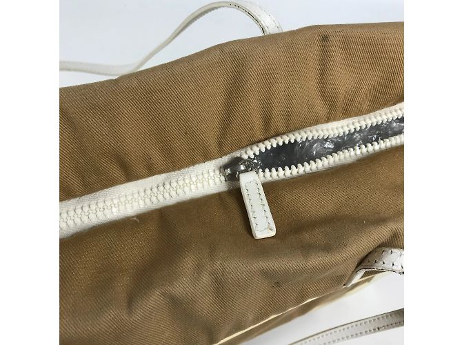 Fendi 8BH185 FF Große Tote Tasche Weiß Beige - Ansicht 6