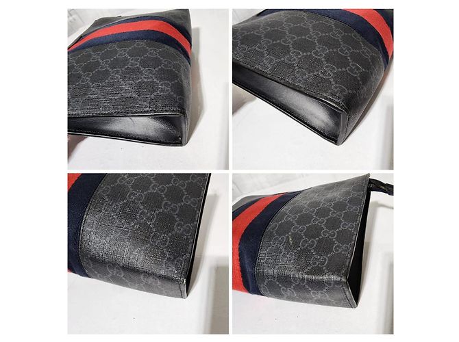 Borsa Clutch Gucci GG Supreme Web Nero - vista 11