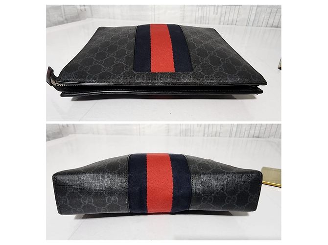 Borsa Clutch Gucci GG Supreme Web Nero - vista 9