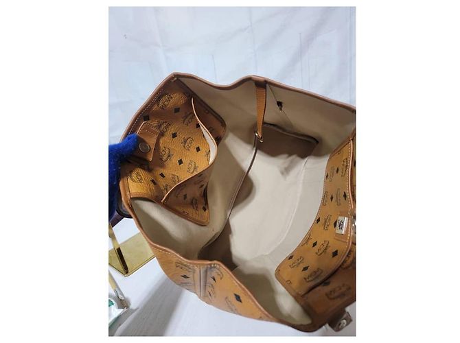 Borsa tote MCM Cognac Visetos marrone - vista 13