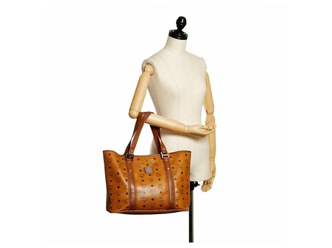 Borsa tote MCM Cognac Visetos marrone - vista 15