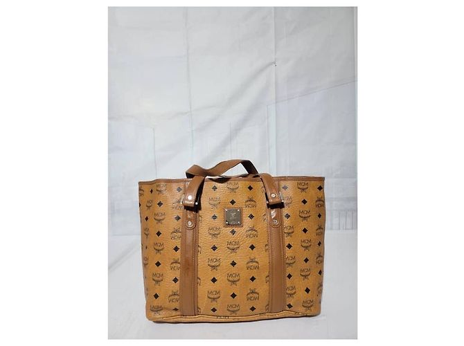 Borsa tote MCM Cognac Visetos marrone - vista 5