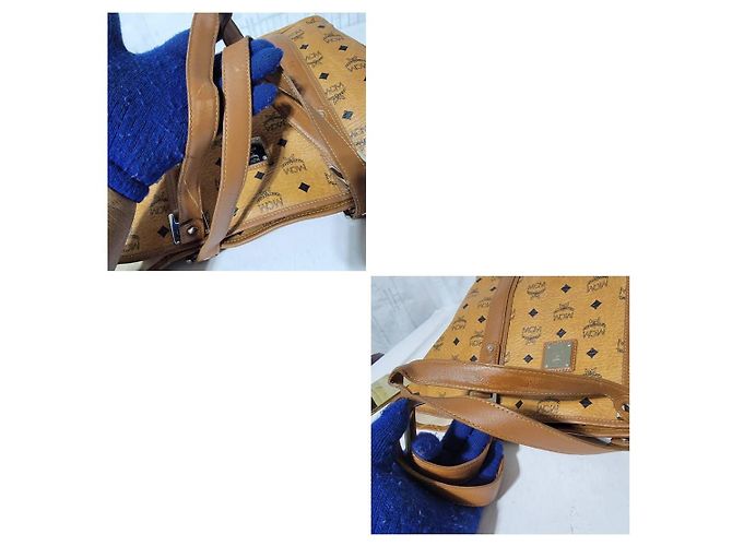 Borsa tote MCM Cognac Visetos marrone - vista 7