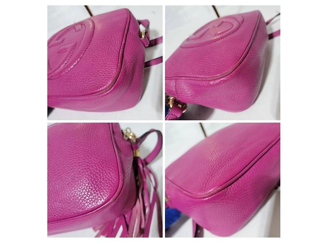 GUCCI Borsa Disco Soho Piccola in Pelle di Vitello Rosa Magenta - vista 11