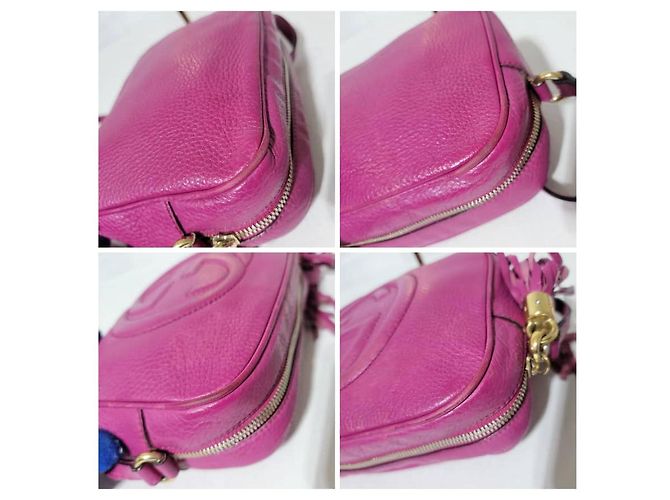 GUCCI Borsa Disco Soho Piccola in Pelle di Vitello Rosa Magenta - vista 12