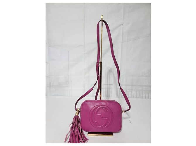 GUCCI Borsa Disco Soho Piccola in Pelle di Vitello Rosa Magenta - vista 4