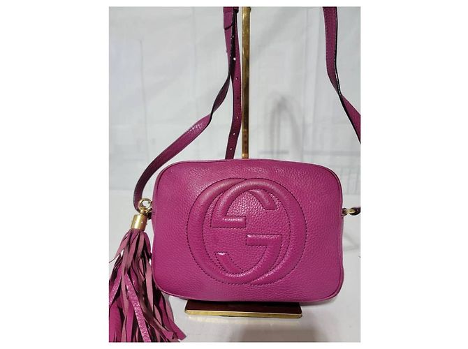 GUCCI Borsa Disco Soho Piccola in Pelle di Vitello Rosa Magenta - vista 5