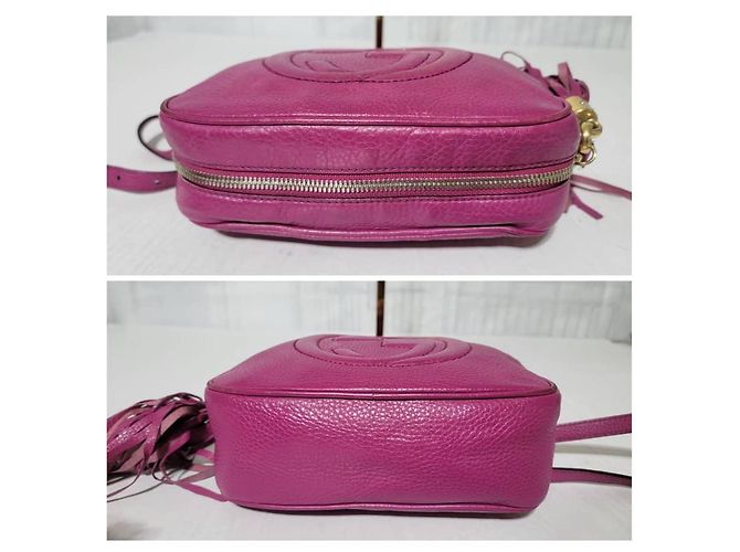GUCCI Borsa Disco Soho Piccola in Pelle di Vitello Rosa Magenta - vista 6