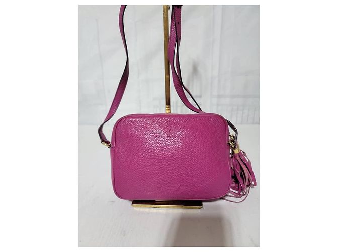 GUCCI Borsa Disco Soho Piccola in Pelle di Vitello Rosa Magenta - vista 8