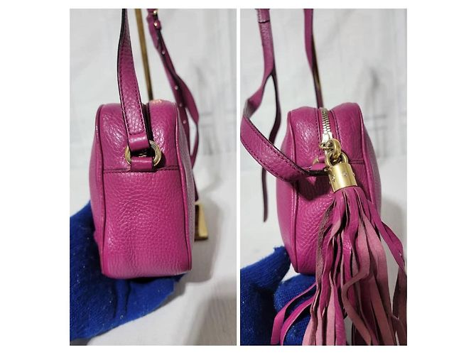 GUCCI Borsa Disco Soho Piccola in Pelle di Vitello Rosa Magenta - vista 9