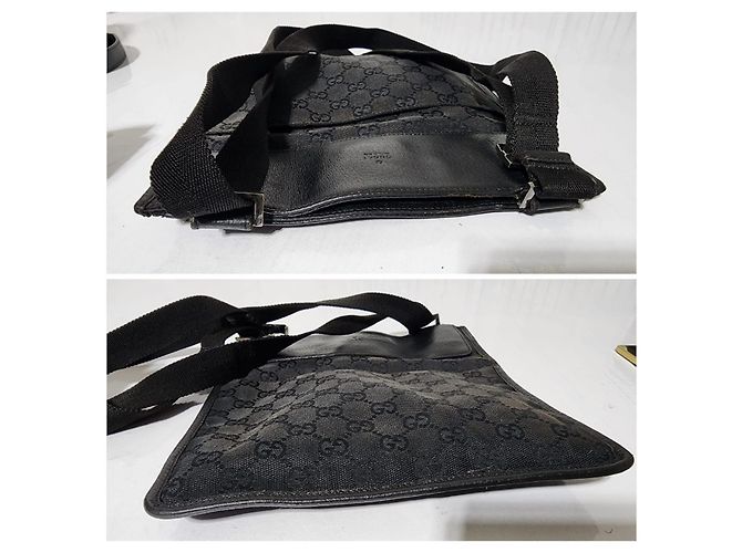 Borsa a tracolla Gucci GG Canvas Nera Nero - vista 10