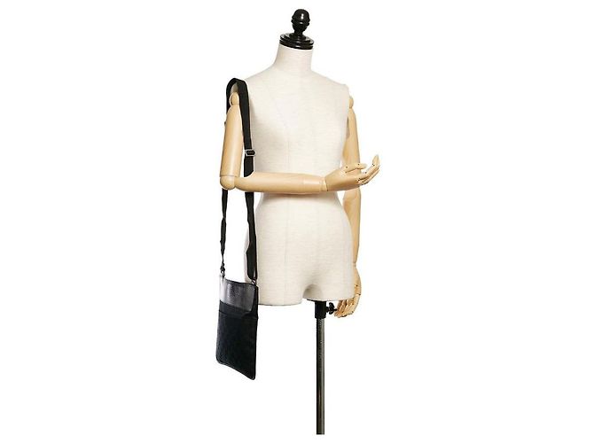 Borsa a tracolla Gucci GG Canvas Nera Nero - vista 5