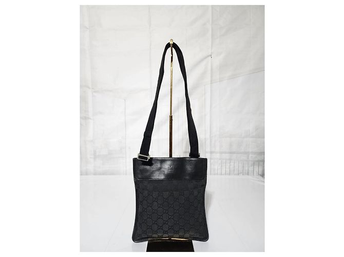 Borsa a tracolla Gucci GG Canvas Nera Nero - vista 7