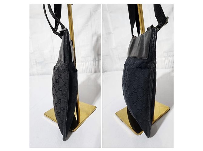 Borsa a tracolla Gucci GG Canvas Nera Nero - vista 9