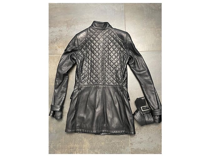 Parka Belstaff Catwoman de cuero de cordero negro - vista 7
