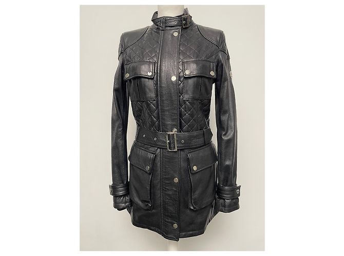 Parka Belstaff Catwoman de cuero de cordero negro - vista 8