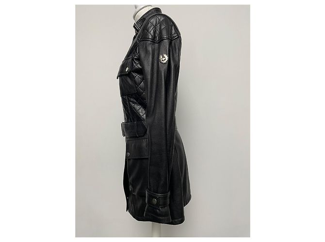 Parka Belstaff Catwoman de cuero de cordero negro - vista 9