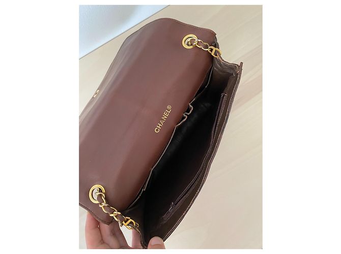 Borsa a spalla Chanel in pelle di alligatore, circa 1986. Marrone scuro - vista 17