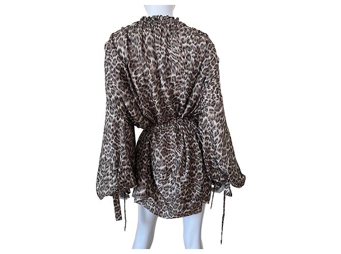 Vestido de seda con estampado animal Zimmermann Suraya Castaño - vista 2