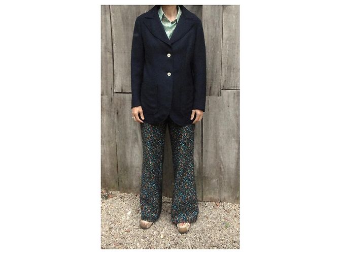 Autre Marque Blaue Wolljacke Größe 40 - Ansicht 7