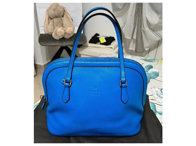 Borsa in pelle blu Dôme Gucci - vista 2