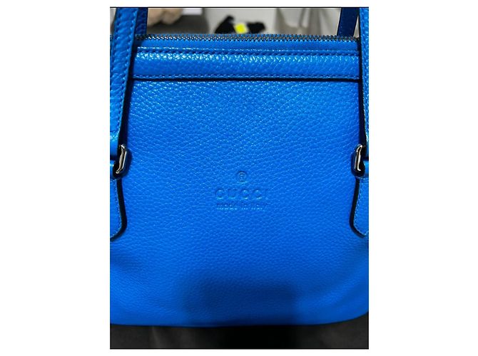 Borsa in pelle blu Dôme Gucci - vista 4