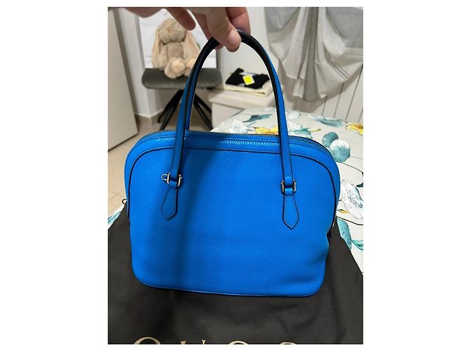 Borsa in pelle blu Dôme Gucci - vista 5