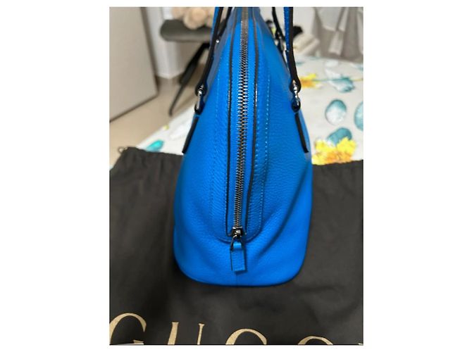 Borsa in pelle blu Dôme Gucci - vista 8