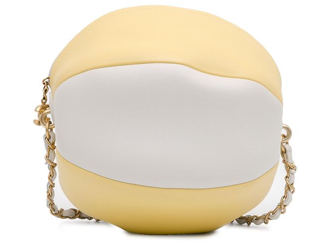 Bolsa Coco Beach Ball em couro de bezerro amarelo Chanel - vista 3