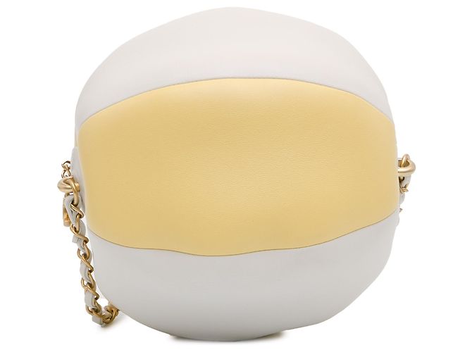 Bolsa Coco Beach Ball em couro de bezerro amarelo Chanel - vista 4